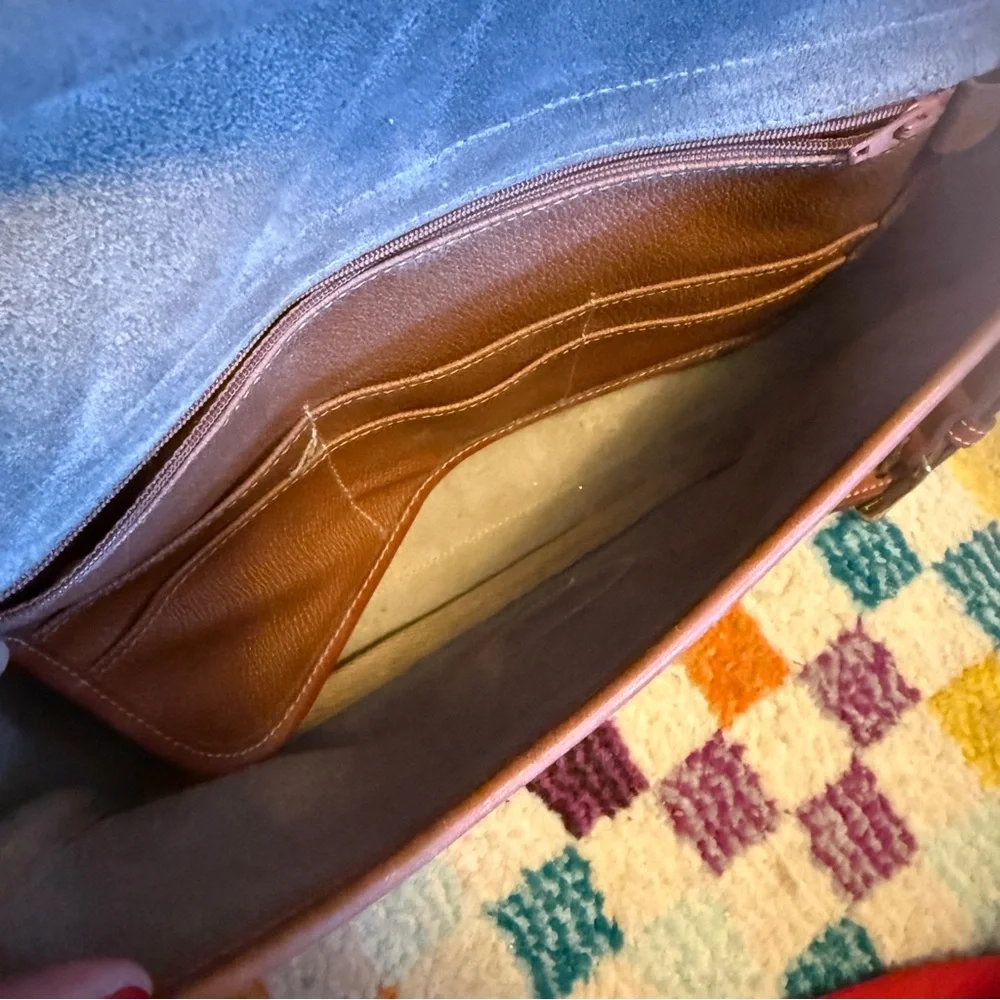 Dooney and Bourke Gray and Brown Leather Shoulder Bag